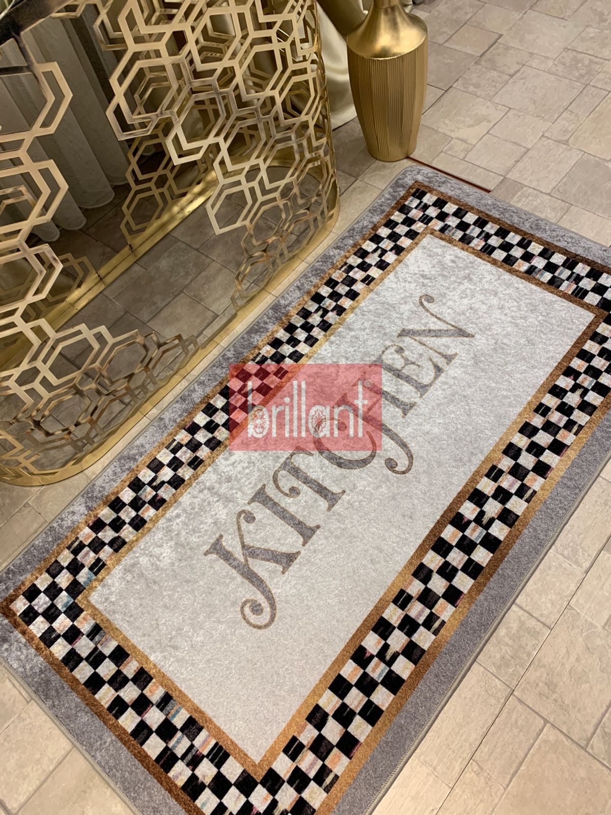 kitchen motifli damali lateks deri tabanli leke tutmaz mutfak halisi fiyati yorumlari shop brillant com