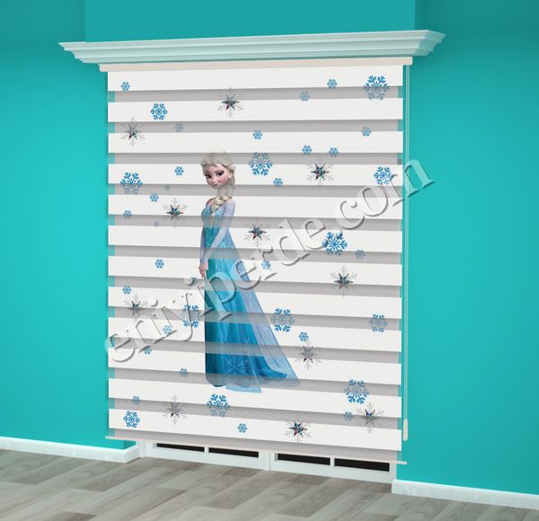 () Frozen Elsa Baskılı Kız Çocuk Odası Zebra Perde - PM 005 Fiyatları, Özellikleri ve Yorumları - 2