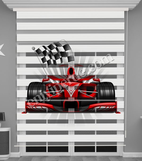 () Formula 1 Baskılı Erkek Çocuk Odası Zebra Perde - PM 056 Fiyatları, Özellikleri ve Yorumları - 2