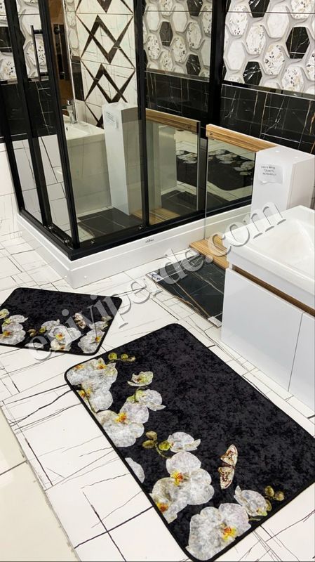 Lateks Taban Su Geçirmez Saçaksız (70x110 - 70x50) İkili Banyo Paspas Takımı Lateks Taban Su Geçirmez Saçaksız (70x110 - 70x50) İkili Banyo Paspas Takımı