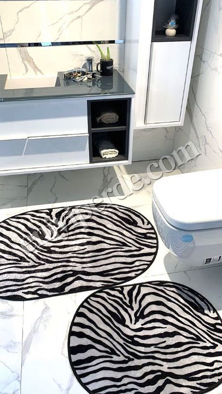 ZebraLateks Taban Su Geçirmez Saçaksız (70x110 - 70x50) İkili Banyo Paspas Takımı ZebraLateks Taban Su Geçirmez Saçaksız (70x110 - 70x50) İkili Banyo Paspas Takımı