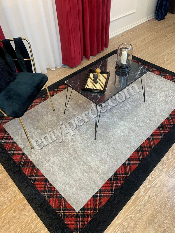 Plaid Ekose Desen SAÇAKSIZ Lateks Deri Taban Su Geçirmez Leke Tutmaz Halı Plaid Ekose Desen SAÇAKSIZ Lateks Deri Taban Su Geçirmez Leke Tutmaz Halı