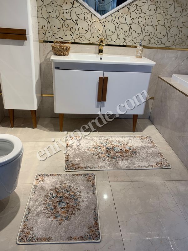 2'li Lateks Kaymaz Taban Saçaksız Banyo Paspas Takımı 2'li Lateks Kaymaz Taban Saçaksız Banyo Paspas Takımı