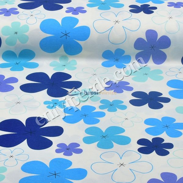 (mavi,bebek-mavisi) Premier Çiçekler Desenli Duck Kumaş Fiyatları, Özellikleri ve Yorumları - 1