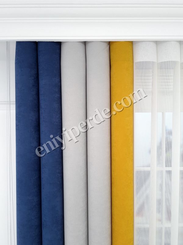 (gri,mavi,ekru,sari) Soft Fonlu Akıllı Dikey Tül Perde Düz V355 - V209 - V344 Fiyatları, Özellikleri ve Yorumları - 6