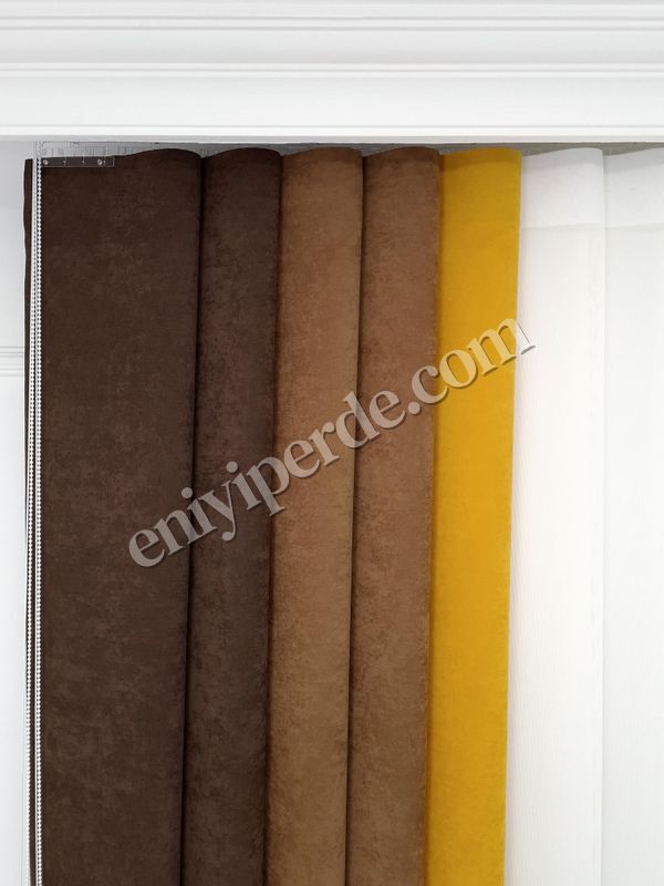 (kahverengi,koyu-kahverengi,ekru,sari) Soft Fonlu Akıllı Dikey Tül Perde Düz V217 - V216 - V344 Fiyatları, Özellikleri ve Yorumları - 7