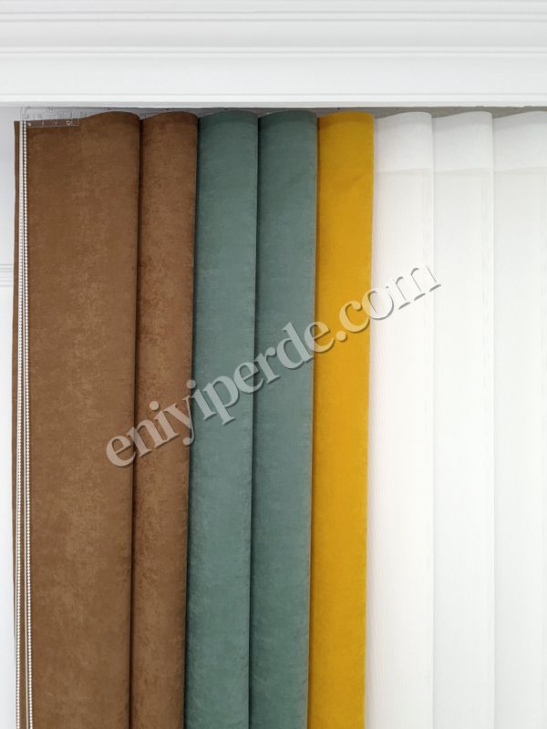 (kahverengi,yesil,ekru,sari) Soft Fonlu Akıllı Dikey Tül Perde Düz V216 - V443 - V344 Fiyatları, Özellikleri ve Yorumları - 7
