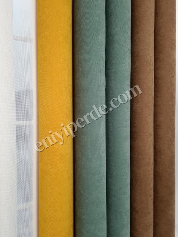 (kahverengi,yesil,ekru,sari) Soft Fonlu Akıllı Dikey Tül Perde Düz V216 - V443 - V344 Fiyatları, Özellikleri ve Yorumları - 8