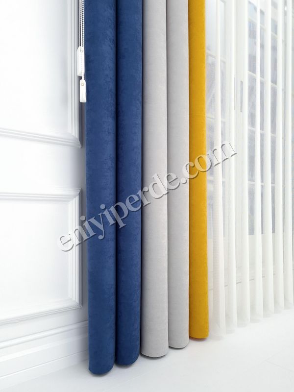 (gri,mavi,ekru,sari) Soft Fonlu Akıllı Dikey Tül Perde Düz V355 - V209 - V344 Fiyatları, Özellikleri ve Yorumları - 8
