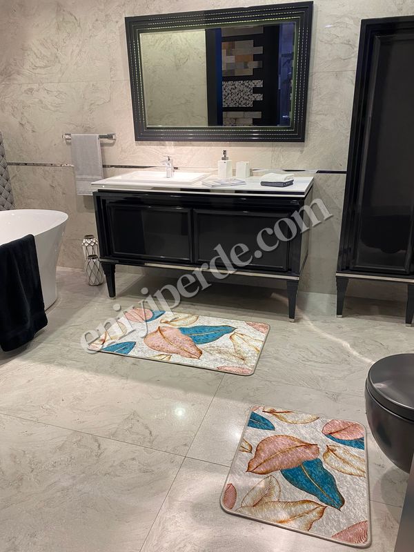 (gri) Elıva 2&#039;li Lateks Kaymaz Taban Su Geçirmez Banyo Paspas Takımı (Ebat 60x100 60x50) Fiyatları, Özellikleri ve Yorumları - 1