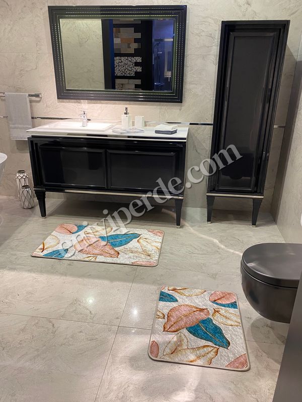 (gri) Elıva 2&#039;li Lateks Kaymaz Taban Su Geçirmez Banyo Paspas Takımı (Ebat 60x100 60x50) Fiyatları, Özellikleri ve Yorumları - 2