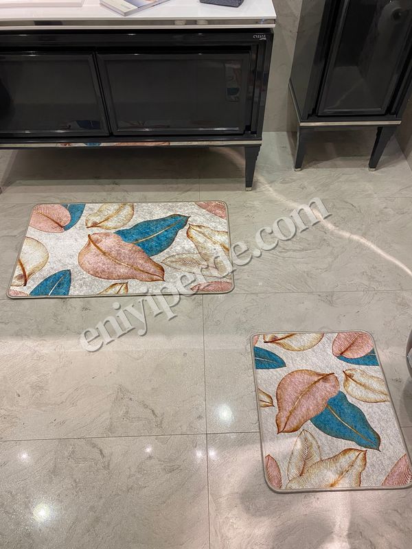 (gri) Elıva 2&#039;li Lateks Kaymaz Taban Su Geçirmez Banyo Paspas Takımı (Ebat 60x100 60x50) Fiyatları, Özellikleri ve Yorumları - 4