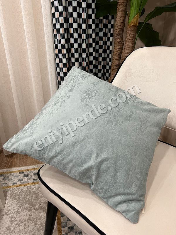 (Buz Mavi) %100 Kadife Kırlent Yastık Kılıfı   (Buz Mavi) Fiyatları, Özellikleri ve Yorumları - 3