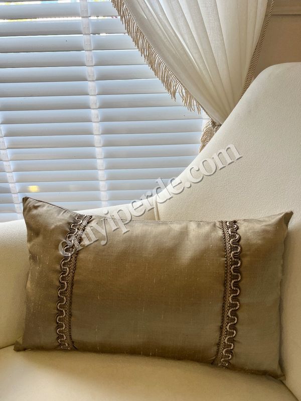 (yesil) %100 İthal İpek (Silk) Kırlent Yastık Kılıfı Kordonlu (30X50) Fiyatları, Özellikleri ve Yorumları - 1