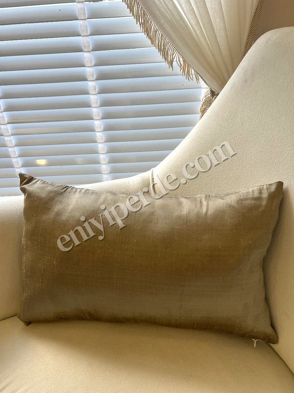 (yesil) %100 İthal İpek (Silk) Kırlent Yastık Kılıfı Kordonlu (30X50) Fiyatları, Özellikleri ve Yorumları - 2
