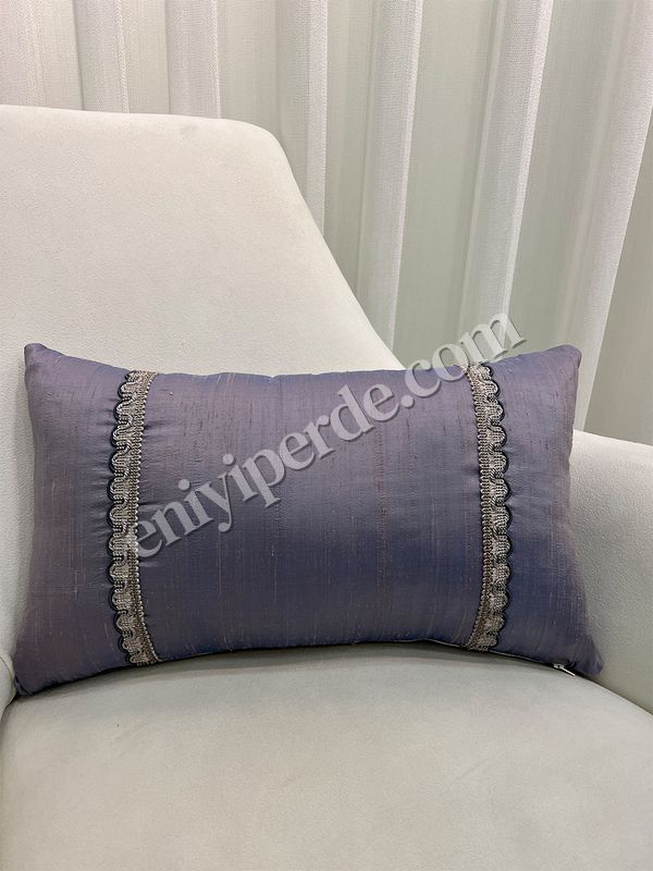 (buz-mavisi) %100 İthal İpek (Silk) Kırlent Yastık Kılıfı Kordonlu (30X50) Fiyatları, Özellikleri ve Yorumları - 1