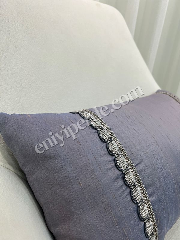 (buz-mavisi) %100 İthal İpek (Silk) Kırlent Yastık Kılıfı Kordonlu (30X50) Fiyatları, Özellikleri ve Yorumları - 2