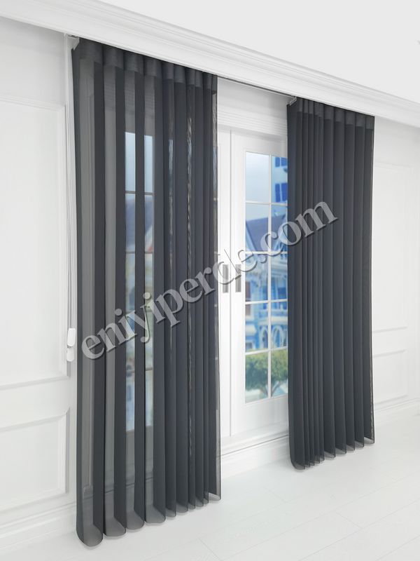 (kahverengi,koyu-kahverengi) Kenzo - Düz Akıllı Dikey Tül Zebra Perde Fiyatları, Özellikleri ve Yorumları - 5