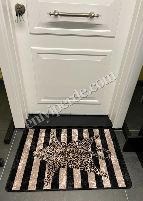 (kahverengi) Leopar Desen Kapıönü Paspası - Kahverengi 60X100 Ebat Fiyatları, Özellikleri ve Yorumları - 1