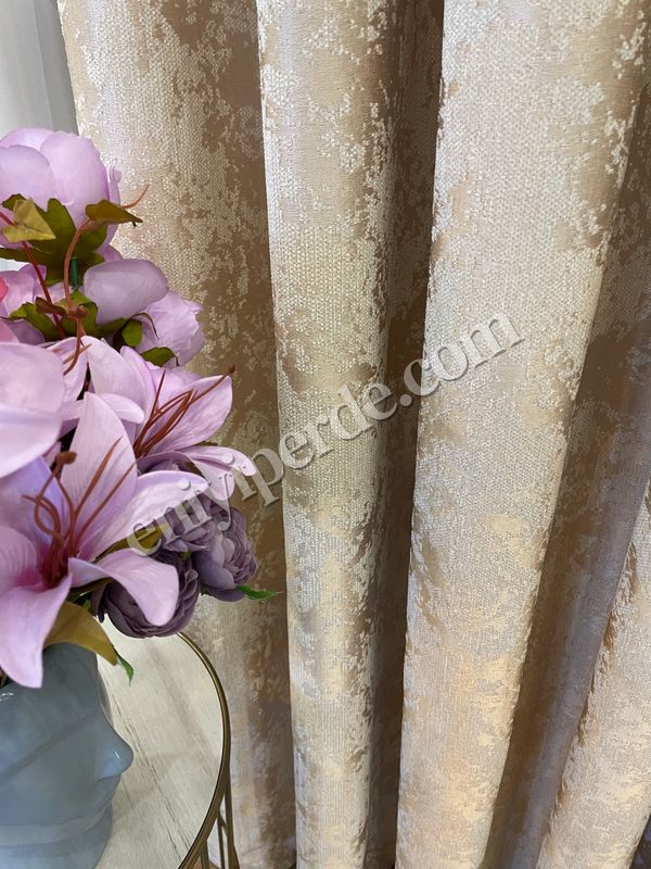 (bej) Bej Rengi Sönil Desen Jakar 1/3 SIK Pile Jakar Fon Perde Fiyatları, Özellikleri ve Yorumları - 2