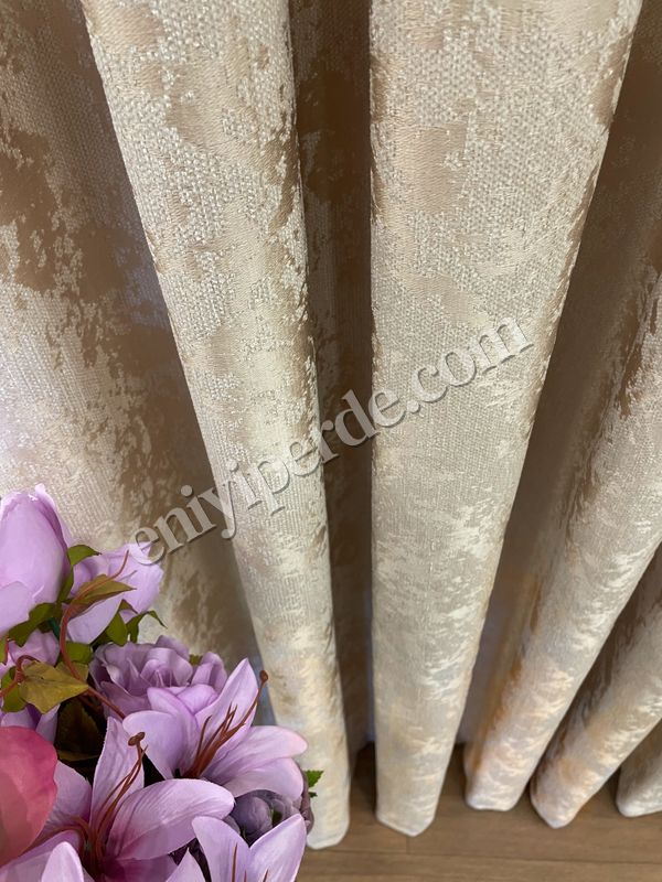 (bej) Bej Rengi Sönil Desen Jakar 1/3 SIK Pile Jakar Fon Perde Fiyatları, Özellikleri ve Yorumları - 3