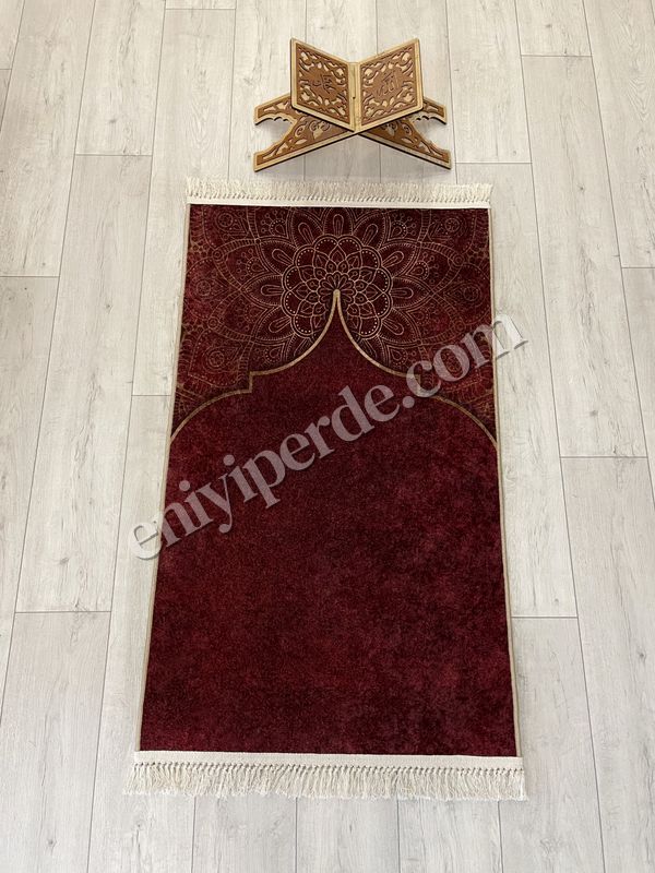 (bordo) Seccade Saçaklı (lateks Taban) 75x125 Ebat Fiyatları, Özellikleri ve Yorumları - 1