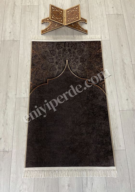 (kahverengi) Seccade Saçaklı (lateks Taban) 75x125 Ebat Fiyatları, Özellikleri ve Yorumları - 1