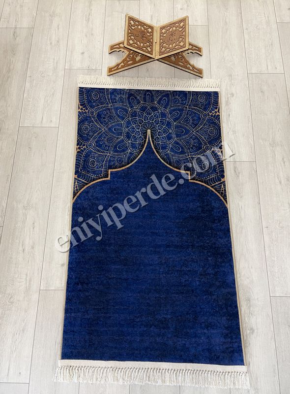 (mavi) Seccade Saçaklı (lateks Taban) 75x125 Ebat Fiyatları, Özellikleri ve Yorumları - 1
