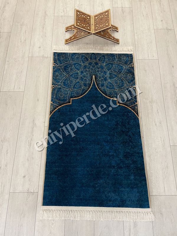 (petrol-mavisi) Seccade Saçaklı (lateks Taban) 75x125 Ebat Fiyatları, Özellikleri ve Yorumları - 1