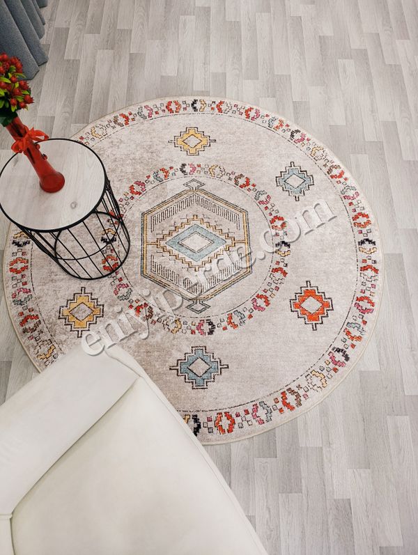 (bej) BEJ Renk Etnik Kilim Desen Kaymaz Taban Halı Fiyatları, Özellikleri ve Yorumları - 3