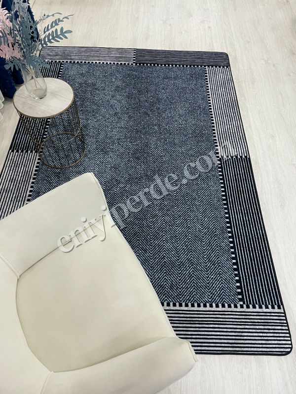 (lacivert) GRİ-LACİVERT Jüt Sisal Görünüm Kaymaz Taban Yolluk Halı Fiyatları, Özellikleri ve Yorumları - 3