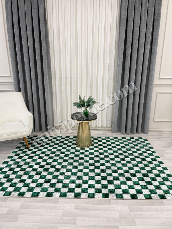 (yesil) Yeşil Gri Damalı Kaymaz Taban Halı Fiyatları, Özellikleri ve Yorumları - 3