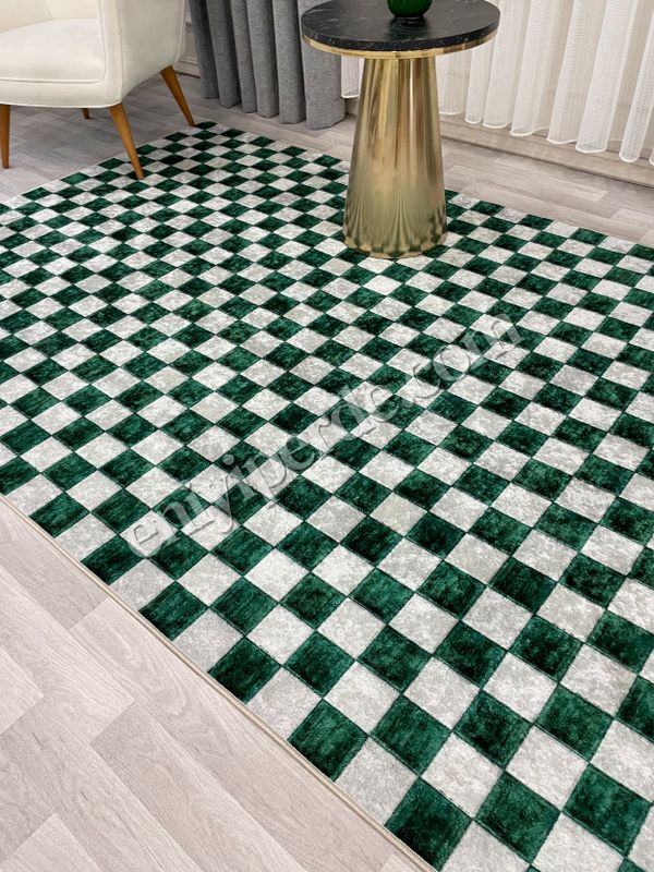 (yesil) Yeşil Gri Damalı Kaymaz Taban Halı Fiyatları, Özellikleri ve Yorumları - 4