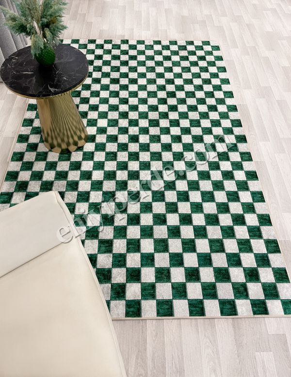 (yesil) Yeşil Gri Damalı Kaymaz Taban Halı Fiyatları, Özellikleri ve Yorumları - 6
