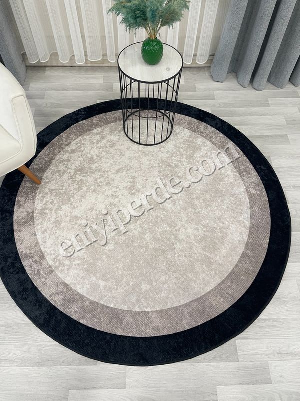 (cok-renkli) BEJ-SİYAH Çerçeve Kenarlı Modern Desenli Lateks Taban Halı Fiyatları, Özellikleri ve Yorumları - 3