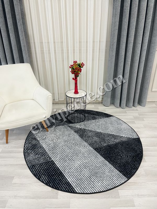 (gri-1) Gri Renk Geometrik Desen Kaymaz Taban Yolluk Halı Fiyatları, Özellikleri ve Yorumları - 1