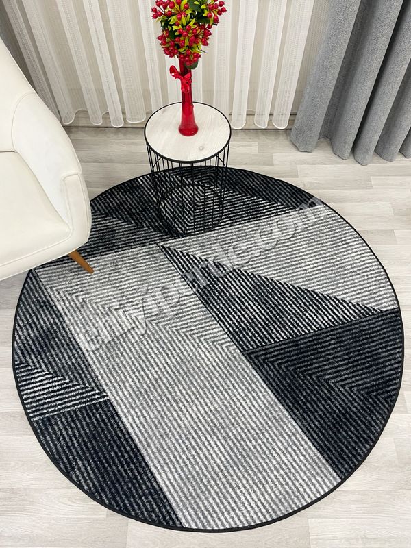 (gri-1) Gri Renk Geometrik Desen Kaymaz Taban Yolluk Halı Fiyatları, Özellikleri ve Yorumları - 3
