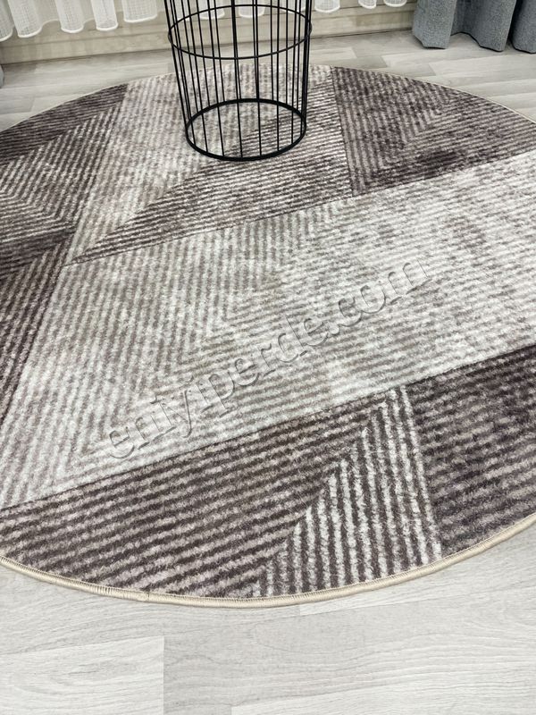 (bej-oval) Bej Renk Geometrik Desen Kaymaz Taban Yolluk Halı Fiyatları, Özellikleri ve Yorumları - 4