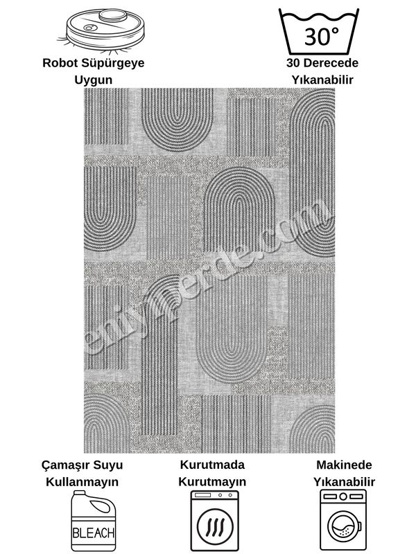 (gri) Gri Jüt Görünümlü Modern Halı Fiyatları, Özellikleri ve Yorumları - 8