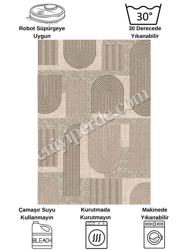 (kahverengi) Kahverengi Jüt Görünümlü Modern Halı Fiyatları, Özellikleri ve Yorumları - 8