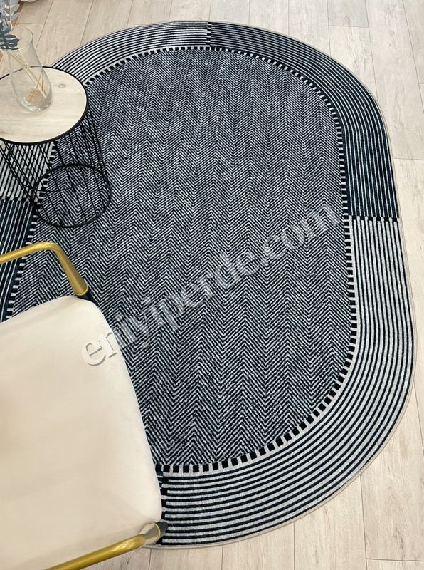 (lacivert) GRİ-LACİVERT Jüt Sisal Görünüm Kaymaz Taban Halı Fiyatları, Özellikleri ve Yorumları - 6