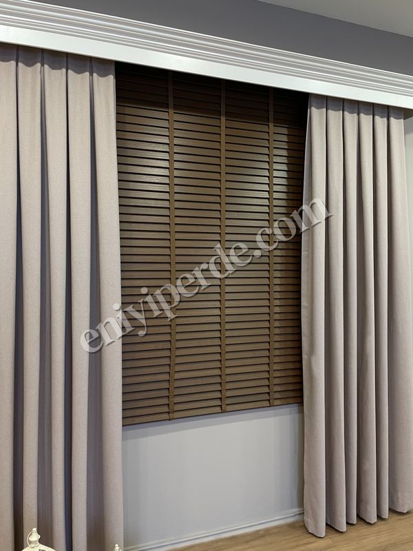 (kahverengi) Kahverengi %100 Orijinal Ahşap Jaluzi Perde 50 Mm Ofis Modern Ve Tüm Mekanlar Için Fiyatları, Özellikleri ve Yorumları - 2