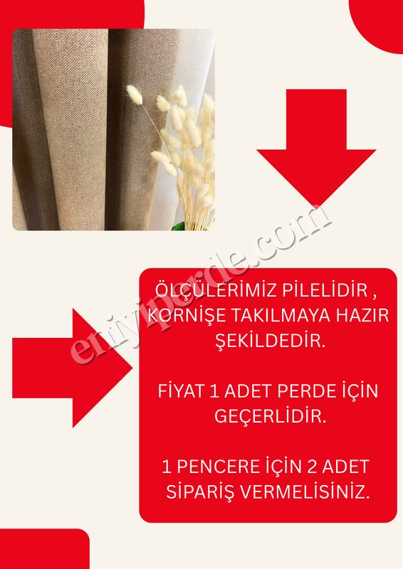 (kahverengi) Kırçıllı Sütlü Kahverengi Keten Görünümlü 1/3 SIK Pile Fon Perde Fiyatları, Özellikleri ve Yorumları - 8