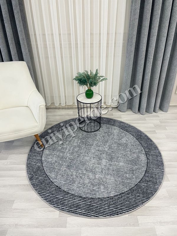 (gri) GRİ Renk Kaymaz Taban Yuvarlak Halı Fiyatları, Özellikleri ve Yorumları - 3
