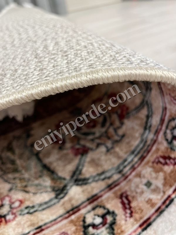 (bej) Kilim Motifli SAÇAKLI Klasik Kaymaz Taban Halı Fiyatları, Özellikleri ve Yorumları - 5