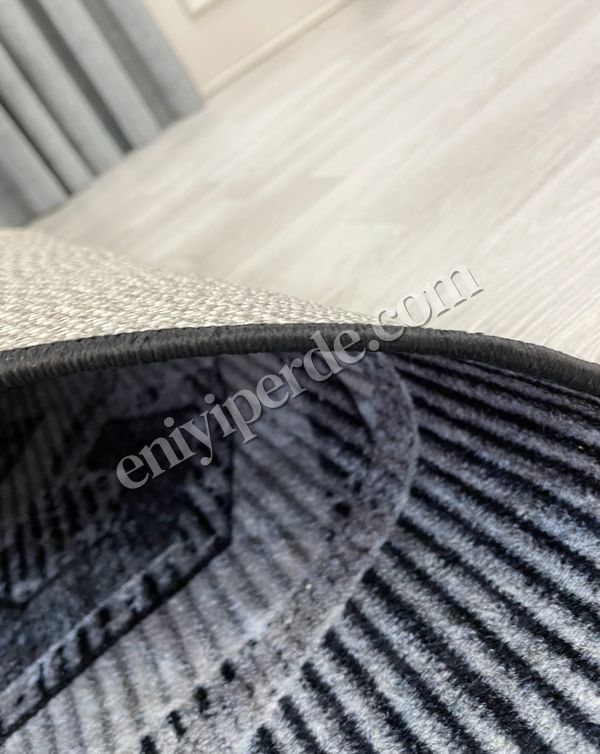 (gri) Gri Renk Kabartmalı Görünüm OVAL Lateks Deri Taban Halı Fiyatları, Özellikleri ve Yorumları - 5