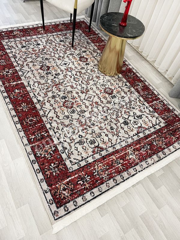 (bej) Kilim Motifli SAÇAKLI Klasik Kaymaz Taban Halı Fiyatları, Özellikleri ve Yorumları - 1