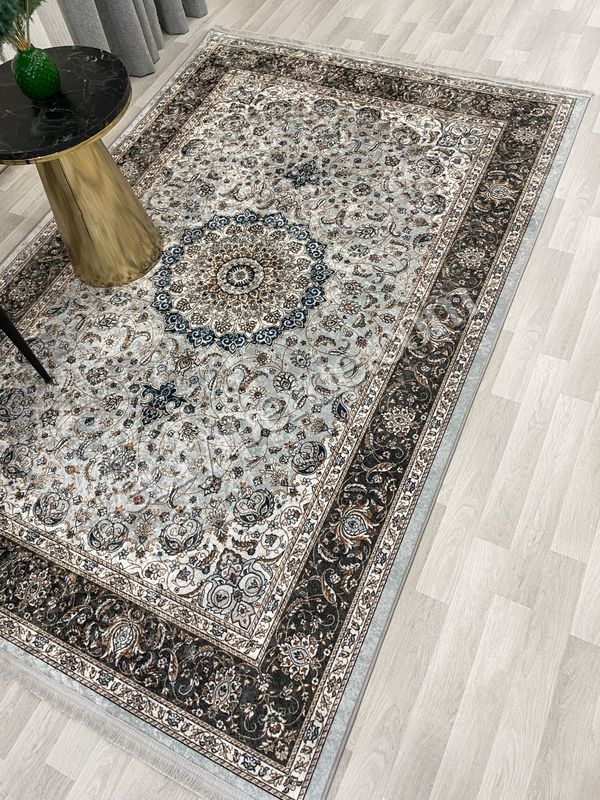 (gri) GRİ Geleneksel Motirfli SAÇAKLI Klasik Kaymaz Taban Halı Fiyatları, Özellikleri ve Yorumları - 2