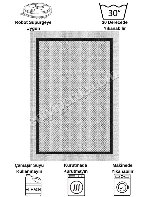 (gri) GRİ Jüt Sisal Görünüm Bordürlü Kaymaz Taban Yolluk Mutfak Halı Fiyatları, Özellikleri ve Yorumları - 8