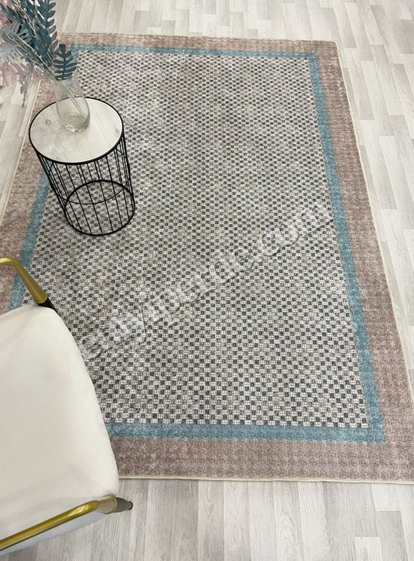 (acik-kahverengi) KAHVE-MAVİ Jüt Sisal Görünüm Bordürlü Kaymaz Taban Yolluk Mutfak Halı Fiyatları, Özellikleri ve Yorumları - 1